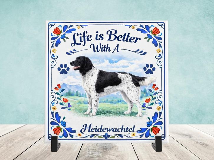 Life is Better With a Heidewachtel - Tegel, Huis en Inrichting, Woonaccessoires | Tekstborden en Spreuken, Nieuw, Verzenden