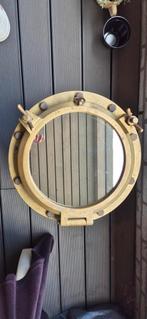 Mooie grote patrijspoort van koper met spiegel ., Antiek en Kunst, Ophalen, Rond, Minder dan 50 cm, Minder dan 100 cm