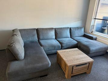 Zgan u bank / grote grijze hoekbank profijt microvezel beschikbaar voor biedingen