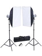 Fotostudio flitsset 2x flitser 120Ws 2x softbox 50 x 70 cm, Ophalen of Verzenden, Zo goed als nieuw