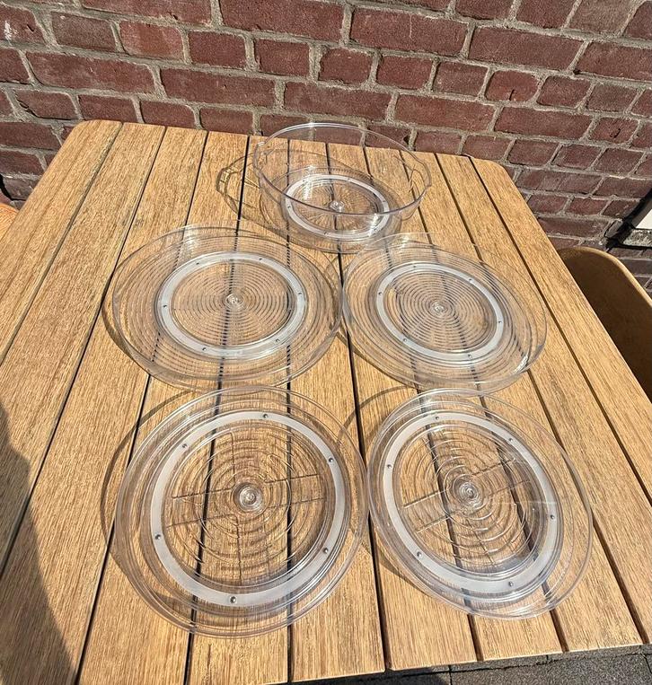 Lazy susans set van 5 stuks, Huis en Inrichting, Keuken | Keukenbenodigdheden, Zo goed als nieuw, Ophalen of Verzenden