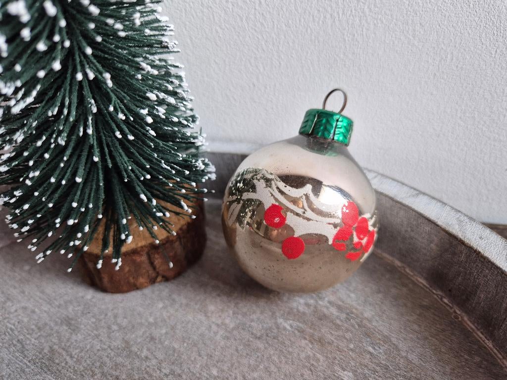 Vintage kerstbal rode bes 487, *, Gebruikt, *, Ophalen of Verzenden