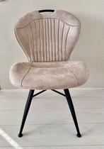 4 moderne microleder eetkamerstoelen zandkleurig, Overige kleuren, Zo goed als nieuw, Vier, Modern