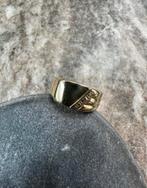 14k Gouden Zegelring met Briljant, Sieraden, Tassen en Uiterlijk, Ringen, 20 of groter, Heer, Ophalen of Verzenden, Zo goed als nieuw