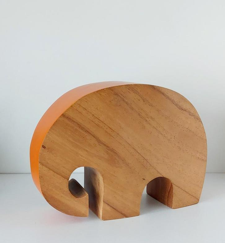 Design houten olifant, Antiek en Kunst, Kunst | Designobjecten, Ophalen of Verzenden