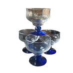 Set van 4 vintage ijscoupes kobalt blauwe voet 1111, Huis en Inrichting, Keuken | Servies, Overige typen, Ophalen of Verzenden