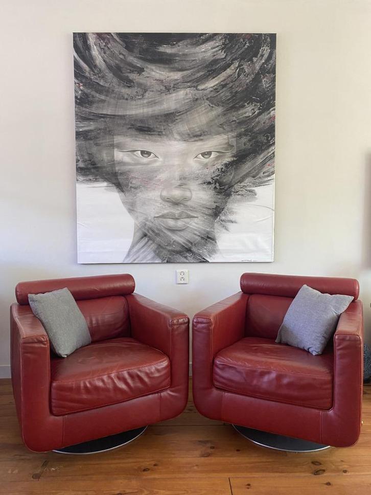 Groot formaat acryl schilderij modern/artistiek 158x139 cm, Antiek en Kunst, Kunst | Schilderijen | Abstract, Ophalen