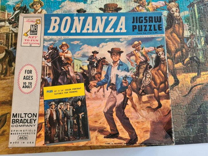 Bonanza legpuzzel van Milton Bradley, Verzamelen, Overige Verzamelen, Gebruikt, Ophalen of Verzenden