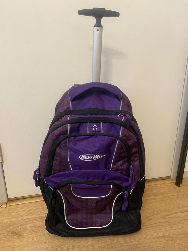 Paarse Trolley Rugzak - Bestway, Sieraden, Tassen en Uiterlijk, Tassen | Rugtassen, Gebruikt, Overige merken, Ophalen of Verzenden