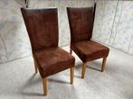 Gratis🪑 2 eetkamertafel stoelen incl. afneembare hoes(rits), Ophalen, Overige materialen, Twee, Bruin