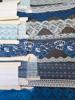 Partij1 kant in blauwtinten, veel meters, 10 soorten, Ophalen of Verzenden, Nieuw, Kant