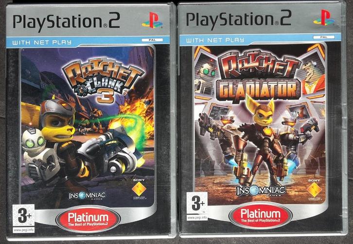 PS2 Set - Ratchet Gladiator & Clank 3 - Actie PlayStation 2, Spelcomputers en Games, Games | Sony PlayStation 2, Zo goed als nieuw