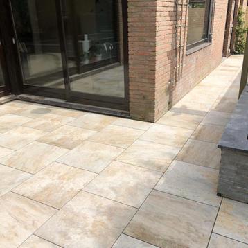 mediterraanse keramische tuintegels Beige Gold 60x60x3 cm beschikbaar voor biedingen