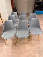 8 Grijze Eetkamerstoelen - Mooie Set!, Huis en Inrichting, Ophalen, Zo goed als nieuw, Grijs, Vijf, Zes of meer stoelen