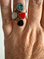 R341/Vintage Gesigneerde Bronzen kleurijke ring 16 1/2, Overige materialen, Gebruikt, Overige kleuren, Verzenden