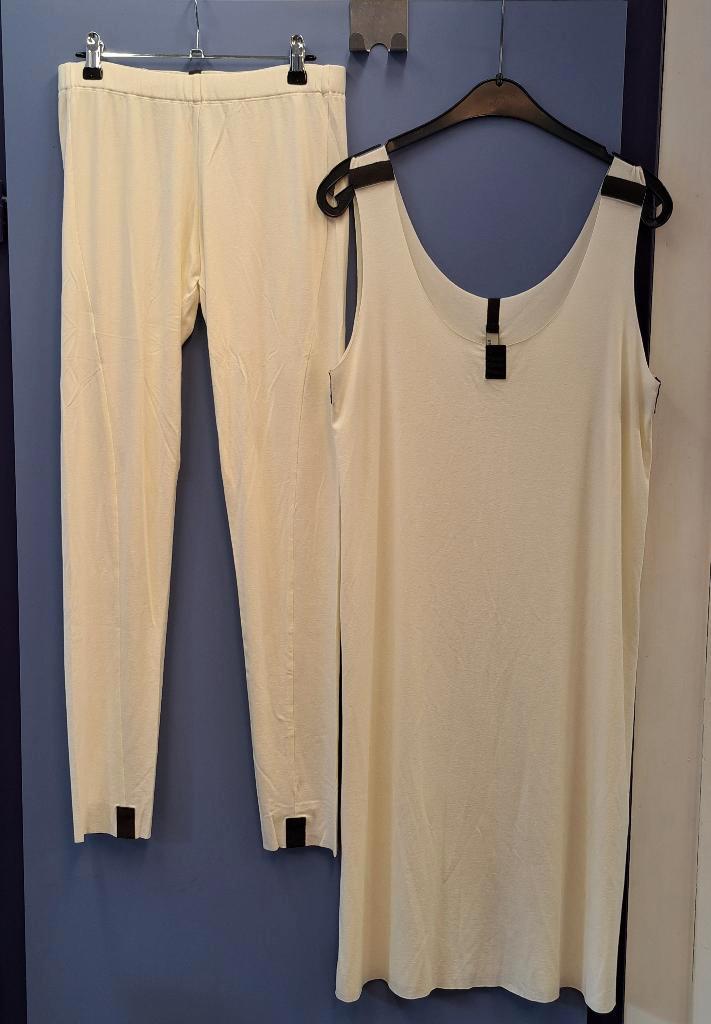 Henriëtte Steffensen set maat M Scandinavisch design 48678, Kleding | Dames, Jurken, Zo goed als nieuw, Maat 38/40 (M), Wit, Onder de knie