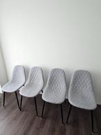 4 Eetkamer Stoelen, grijs, Ophalen, Gebruikt, Vier, Stof