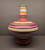 Fraaie handbeschilderde design vaas, Overige kleuren, Ophalen of Verzenden, Minder dan 50 cm, Glas