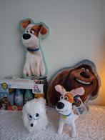 Set huisdiergeheimen 2 knuffels, 2 kussens en bowlingset., Ophalen of Verzenden, Gebruikt