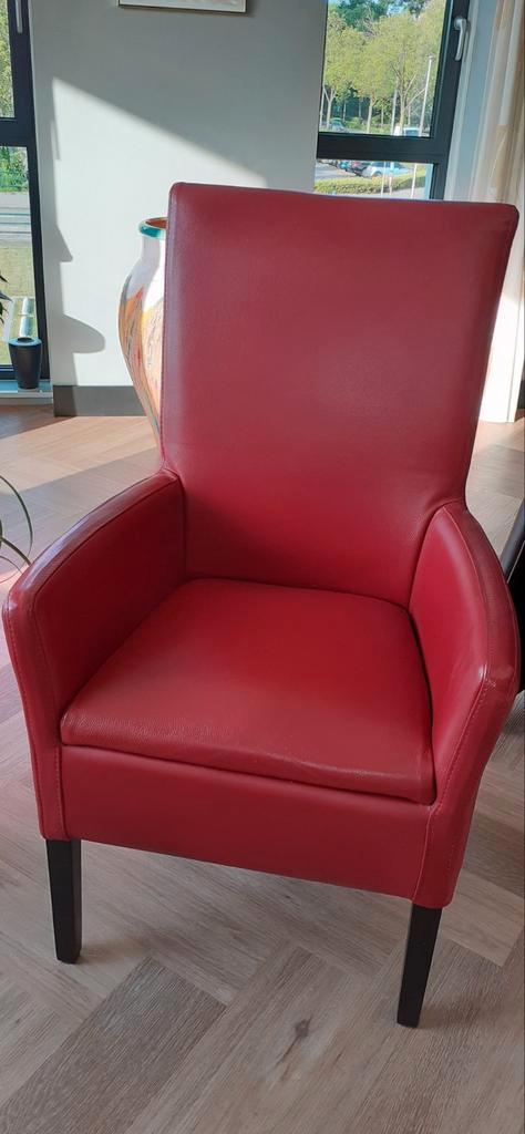 Prachtige leren Stoelen met armleuning, Huis en Inrichting, Fauteuils, Zo goed als nieuw, 50 tot 75 cm, Ophalen