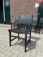 Nordal —Deens design keukenstoel — Gevlochten Leer, Huis en Inrichting, Stoelen, Ophalen, Zwart, Leer, Zo goed als nieuw
