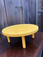 Retro/Vintage tafeltje geel met bloemetjes , nu afgeprijsd, Ophalen of Verzenden, Huis en Inrichting
