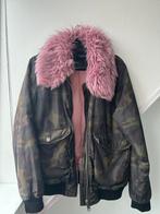 CoolCat Jas - Camouflage met Roze Bontkraag, Ophalen of Verzenden, Zo goed als nieuw, Maat 46/48 (XL) of groter, Groen