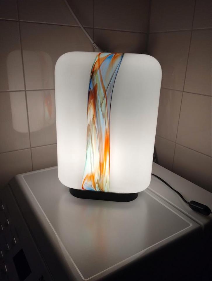 Murano Missoni Arte Vetro opaline polychrome tafellamp, Huis en Inrichting, Lampen | Tafellampen, Minder dan 50 cm, Ophalen of Verzenden