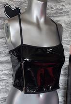 Kinky lak korset top M/L, Ophalen of Verzenden, Zwart, Body of Korset