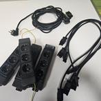 5x 3-voudige stekkerdoos met doorlussnoeren en aansluitsnoer