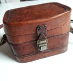Vintage hard lederen tasje Bosboom camera tas model, Antiek en Kunst, Ophalen of Verzenden
