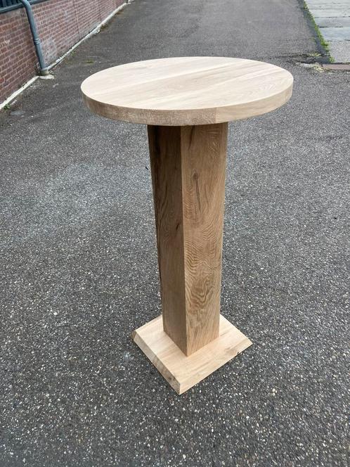 Eiken staan tafel  rond of vierkant  bartafel  vanaf  €399., Huis en Inrichting, Tafels | Statafels, Zo goed als nieuw, Ophalen