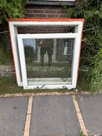 Hardhouten raam dubbelglas inclusief kozijn, Gebruikt, Raamkozijn, Inclusief glas, 75 tot 150 cm