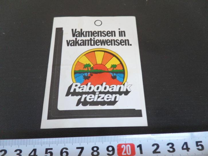 sticker vakmensen in vakantiewensen rabobank reizen, Verzamelen, Stickers, Zo goed als nieuw, Bedrijf of Vereniging, Ophalen
