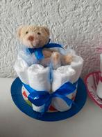 Blauwe luiertaart beertje geboorte jongen kraamfeest kado. M, Ophalen of Verzenden, Nieuw
