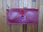 CIN design rode-roze parelmoer leren clutch, etui rits, Ophalen of Verzenden, Zo goed als nieuw, Roze, Avondtasje