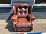 Springvale Chesterfield fauteuil bruin gevlamd, Huis en Inrichting, Ophalen of Verzenden, 75 tot 100 cm, Zo goed als nieuw