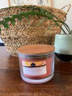 Grote Geurkaars houten lont in glas Orange & Vanille Nieuw !, Overige materialen, Overige kleuren, Nieuw, Ophalen of Verzenden
