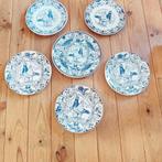Set van 6 delfts blauwe duivenborden uit Limburg., Antiek en Kunst, Ophalen of Verzenden