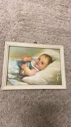 Vintage baby schilderij brocante/curiosa, Ophalen of Verzenden, Schilderij, Minder dan 50 cm