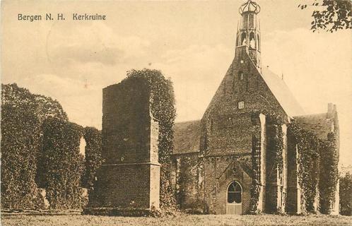 (386-183-045) Bergen (NH) Kerkruine, Verzamelen, Ansichtkaarten | Nederland, Noord-Holland, Verzenden