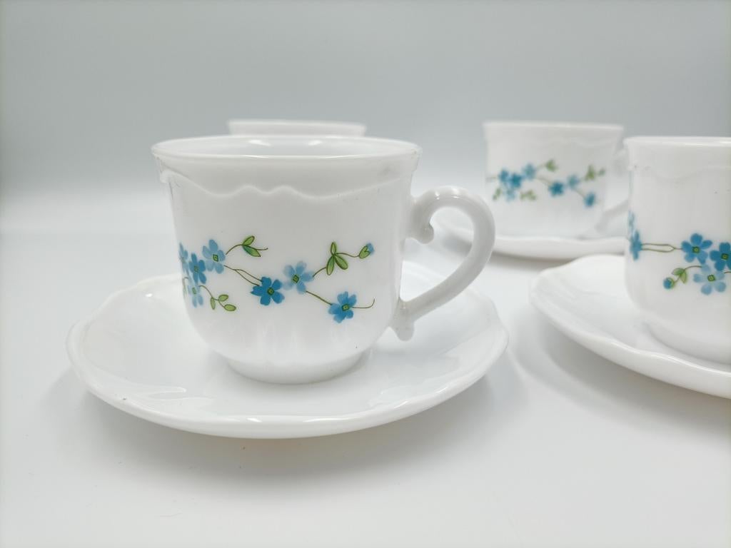 Vintage kop en schotels Arcopal France Veronica 4x, Ophalen of Verzenden, Overige stijlen, Kop(pen) en/of Schotel(s), Glas