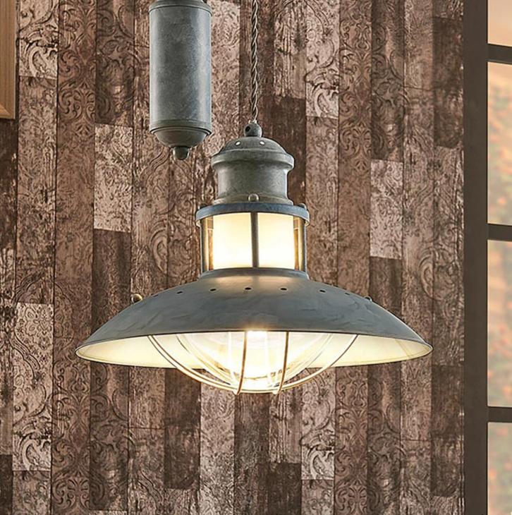 Lindby hanglamp Louisanne, verstelbaar, grijsgroen, metaal, Huis en Inrichting, Lampen | Hanglampen, Zo goed als nieuw, 75 cm of meer