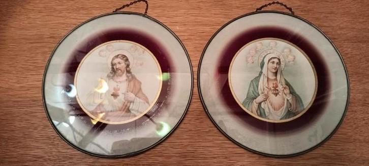 Eerste Communie geschenk, H. Maria en H. jozef. 1917, Antiek en Kunst, Antiek | Religie, Ophalen of Verzenden