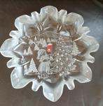 Retro Vintage Grote Zware Glazen Schaal Walther Glas Kerst, Antiek en Kunst, Ophalen of Verzenden