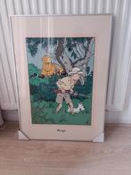 Kuifje in lijst, Tintin au Congo, homme Leopard 1990, Verzamelen, Stripfiguren, Ophalen of Verzenden, Kuifje