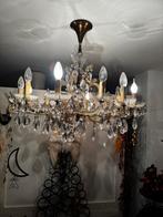 Authentieke kroonluchter met kristallen, Ø80cm, 12 lampen, Huis en Inrichting, Lampen | Kroonluchters, Ophalen, Gebruikt, Glas