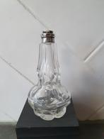 Antiek kristallen parfumflesje + zilveren randje., Ophalen of Verzenden
