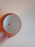 Vintage Bureaulamp lampen kapje metaal oranje met wit, Huis en Inrichting, Lampen | Lampenkappen, Gebruikt, Wit, Vintage, Ophalen of Verzenden