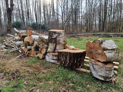 Berken openhaardhout kan bezorgd worden, Tuin en Terras, Haardhout, Blokken, Berkenhout, Minder dan 3 m³, Ophalen